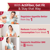 ActiFiber Natural Weight Control | Get Fit | Regulate Appetite Better | Reduce Excess Calories | Clinically Proven | Easy to Use | Plant Origin | Certified Safe | Women & Men (240 Gms Pack, 30 Sachets)