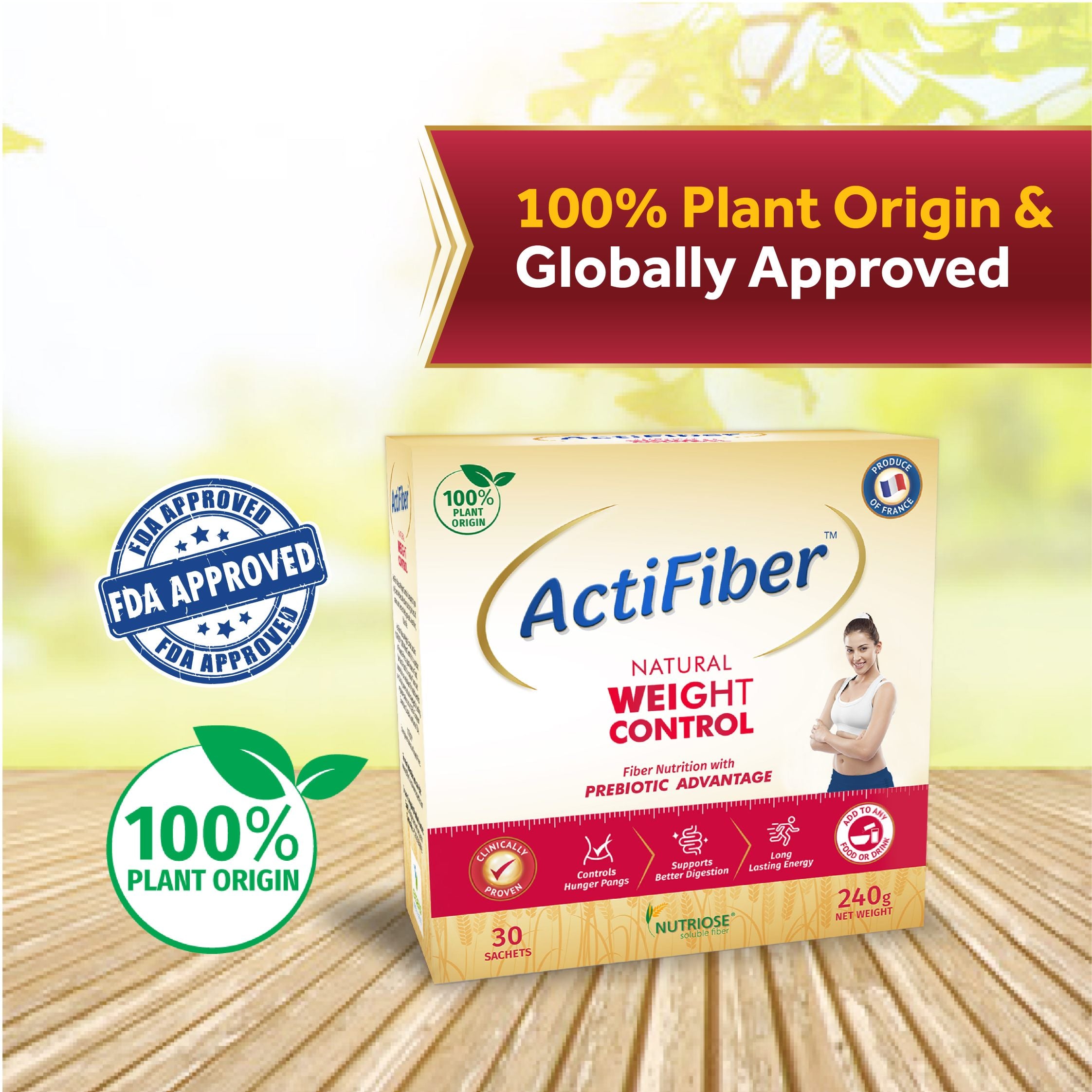 ActiFiber Natural Weight Control | Healthy Weight Reduction that lasts | Reduce extra calorie intake | Healthy Weight Management | Prebiotic Advantage | 100% plant origin | Expert Recommended | Clinically Proven Health Benefits